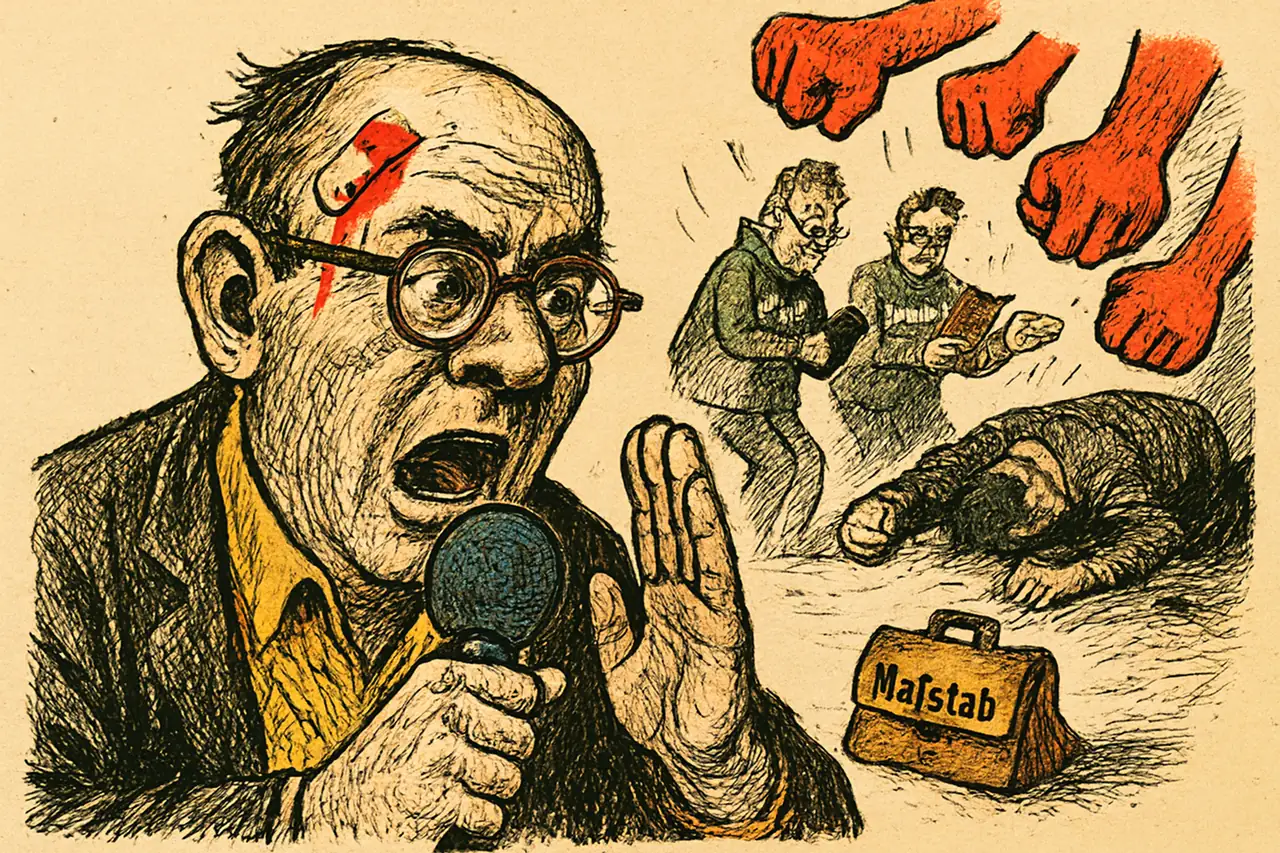Wenn ein Reporter über linke Gewalt richtet und der Feind sich von selbst ergibt